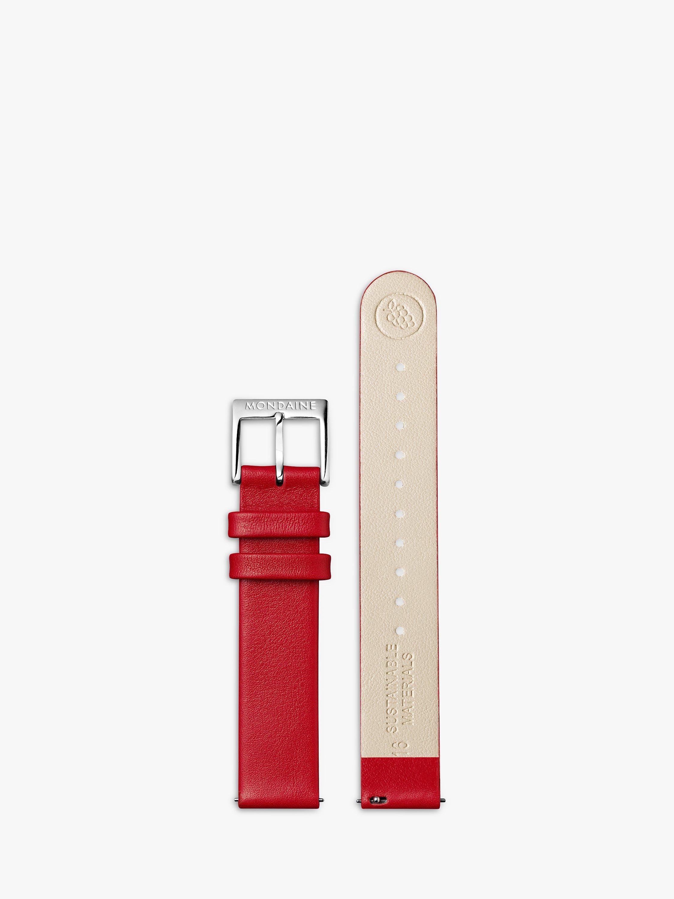 Product image 6 of 10, which shows Mondaine Women's Evo 2 Date Vegan Leather Strap Watch, Red