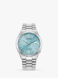 Citizen TSUYOSA Unisex Automatic Sunray Dial Bracelet Strap Watch, Silver/Light Blue