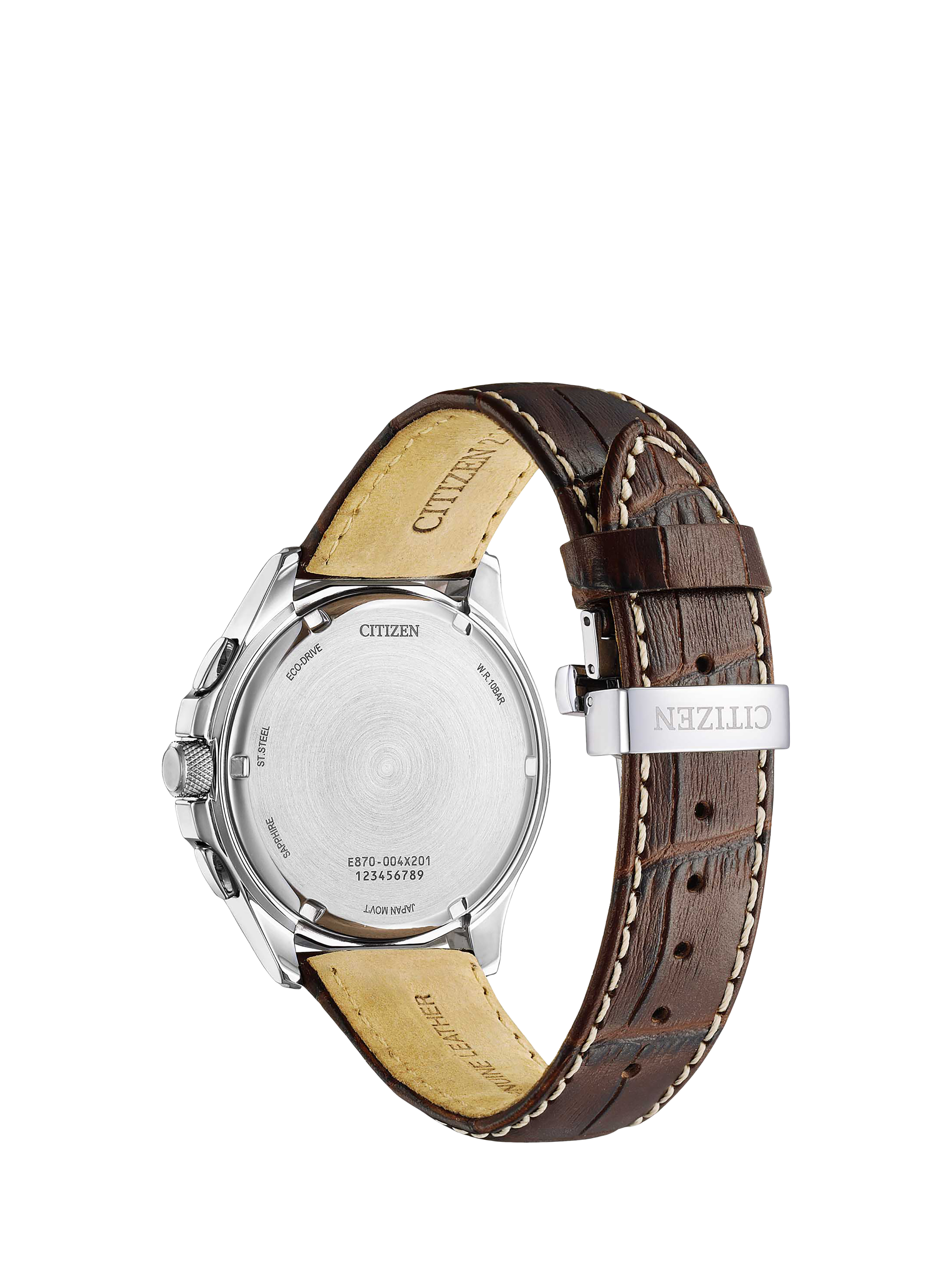 Product image 2 of 4, which shows Citizen BL8160-07X Men's Classic 8700 Eco-Drive Leather Strap Watch, Brown