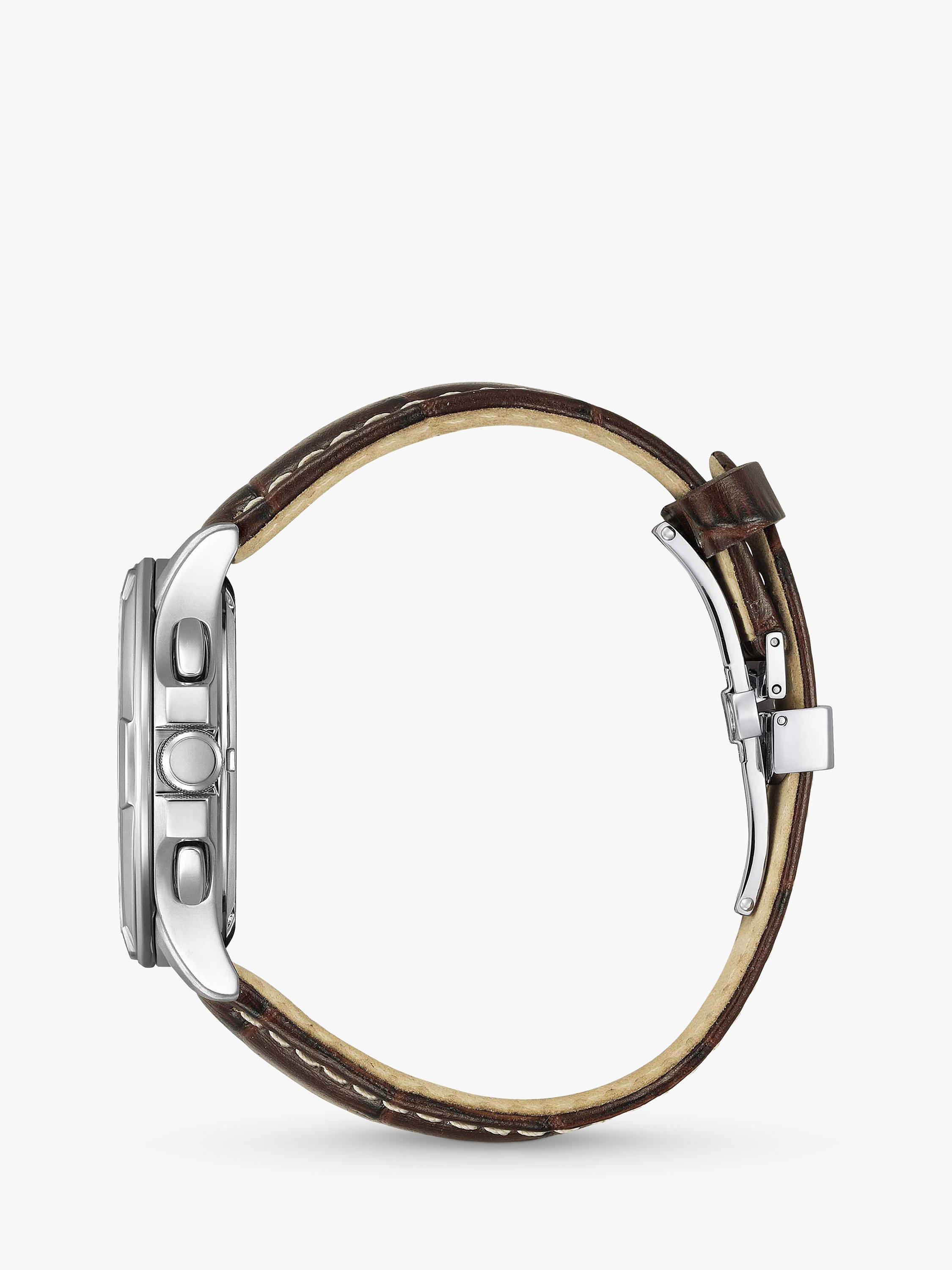 Product image 4 of 4, which shows Citizen BL8160-07X Men's Classic 8700 Eco-Drive Leather Strap Watch, Brown