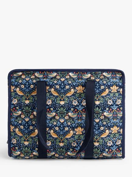John Lewis William Morris Strawberry Thief Craft Bag, Navy - view 2, Blue