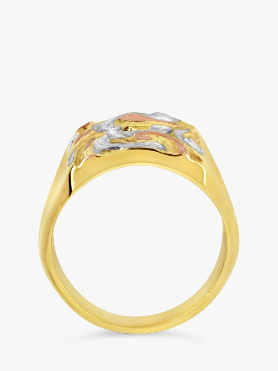 Product image 2 of 4, which shows Milton & Humble Jewellery Pre-Loved 9ct Triple Gold Signet Ring, Dated Birmingham 1971