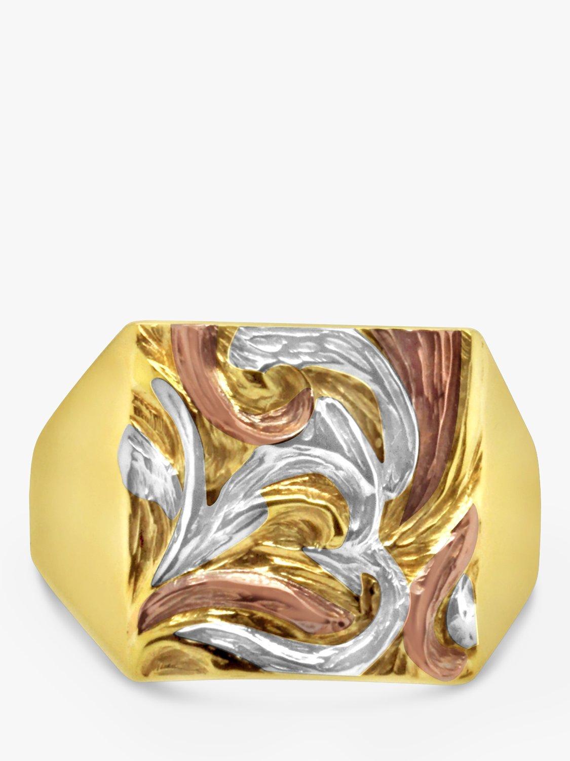 Product image 3 of 4, which shows Milton & Humble Jewellery Pre-Loved 9ct Triple Gold Signet Ring, Dated Birmingham 1971