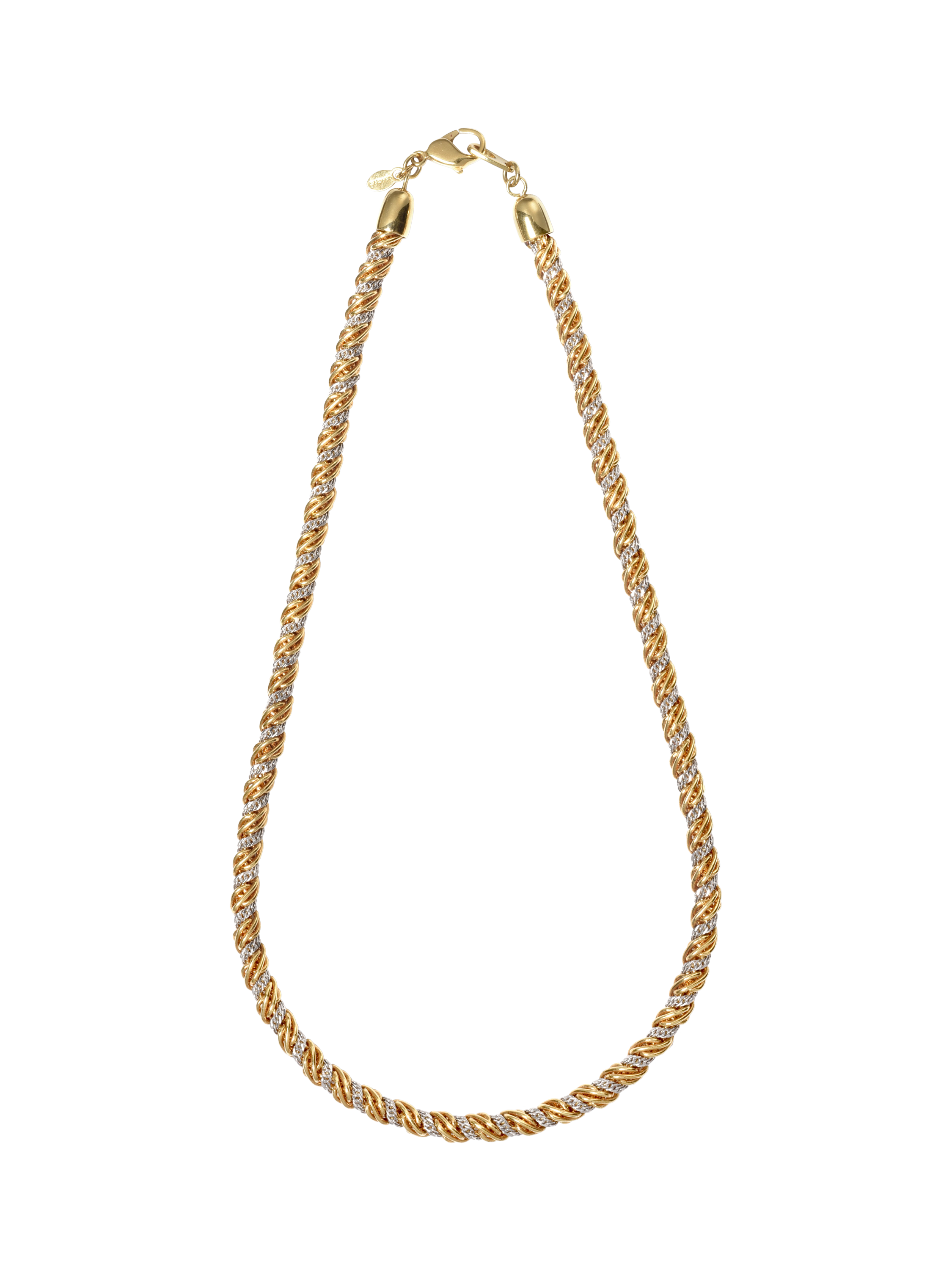Product image 1 of 3, which shows Eclectica Pre-Loved Monet 22ct Gold and Rhodium Plated Chain Necklace, Dated Circa 1980s