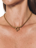 Eclectica Pre-Loved 22ct Gold Plated Chunky Spiga Chain Necklace, Gold