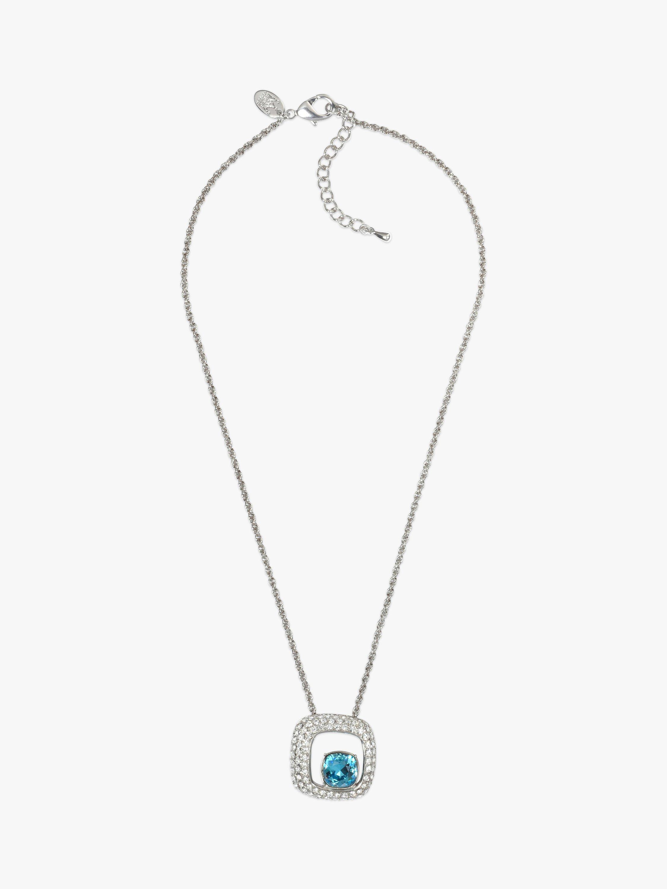 Product image 2 of 2, which shows Eclectica Pre-Loved Rhodium Plated Swarovski Crystal Pendant Necklace, Dated Circa 1990s