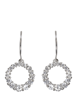 Eclectica Pre-Loved Circle of Life Cubic Zirconia Drop Earrings, Silver, Silver