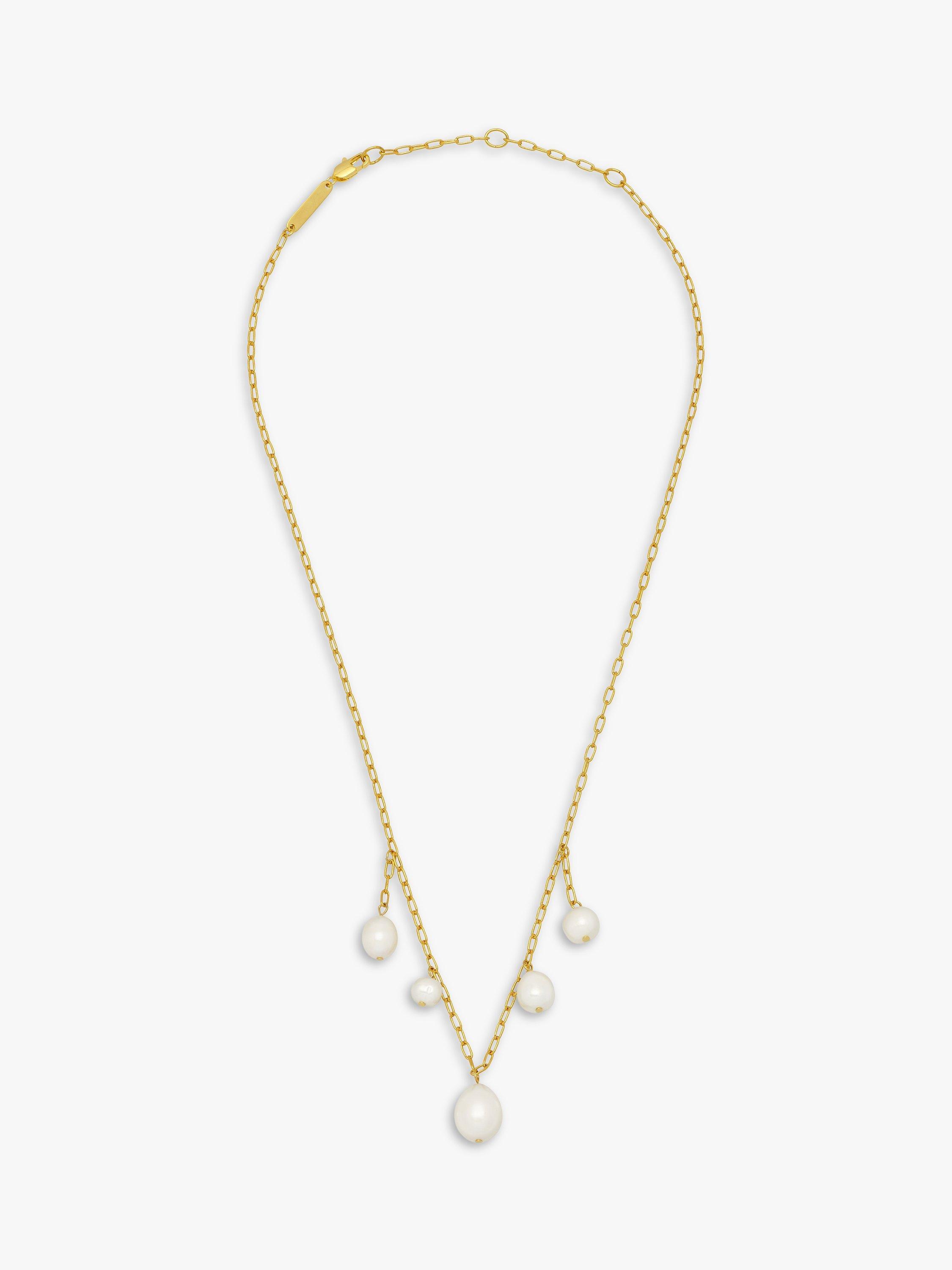 Product image 2 of 4, which shows Estella Bartlett Pearl Drop Necklace, Gold
