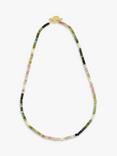 Estella Bartlett Tourmaline Gemstone & Pearl Beaded Necklace, Gold