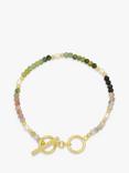 Estella Bartlett Gemstone & Pearl Beaded T-Bar Bracelet, Gold