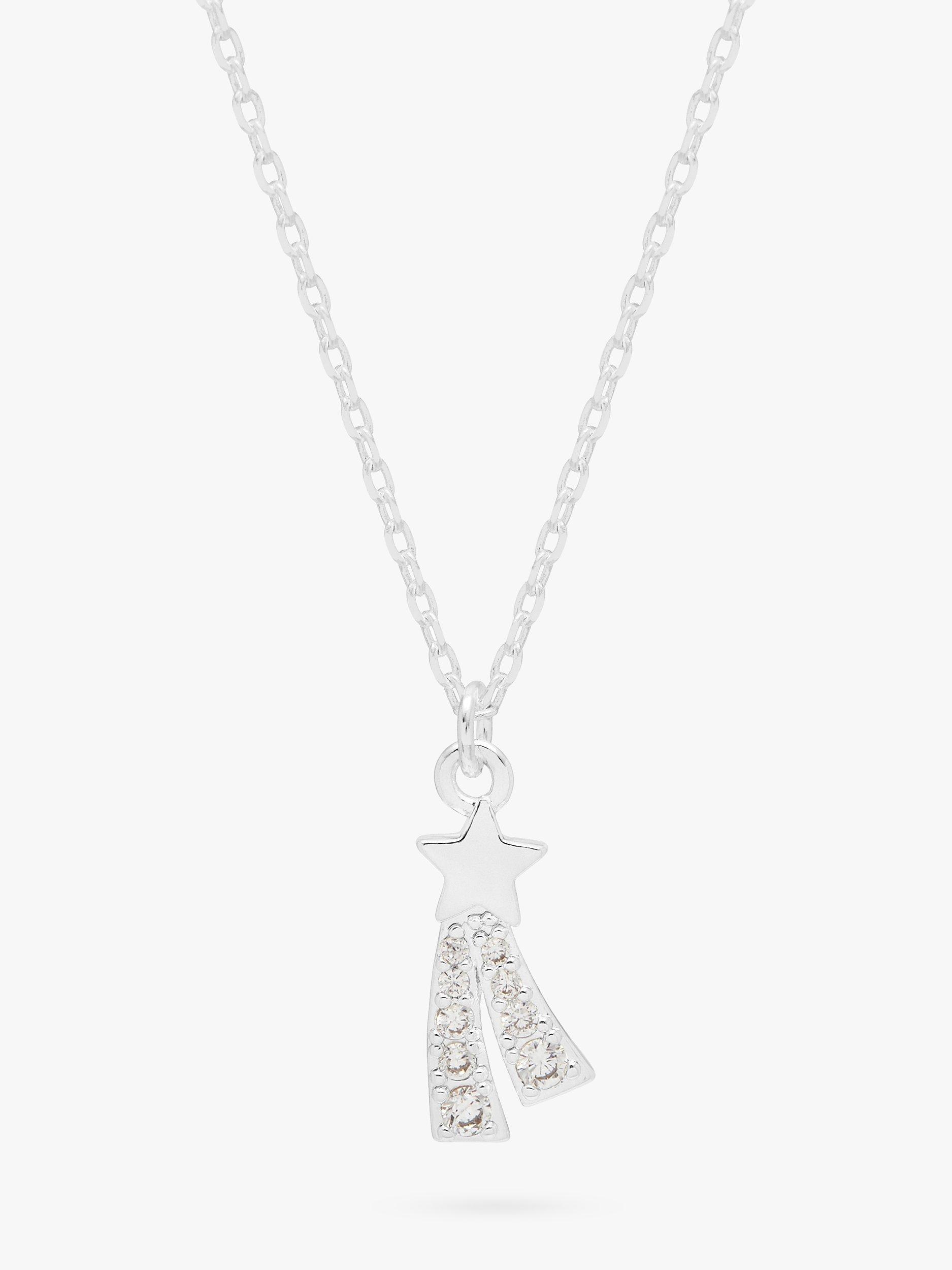 Estella Bartlett Lucky Shooting Star Pendant Necklace, Silver