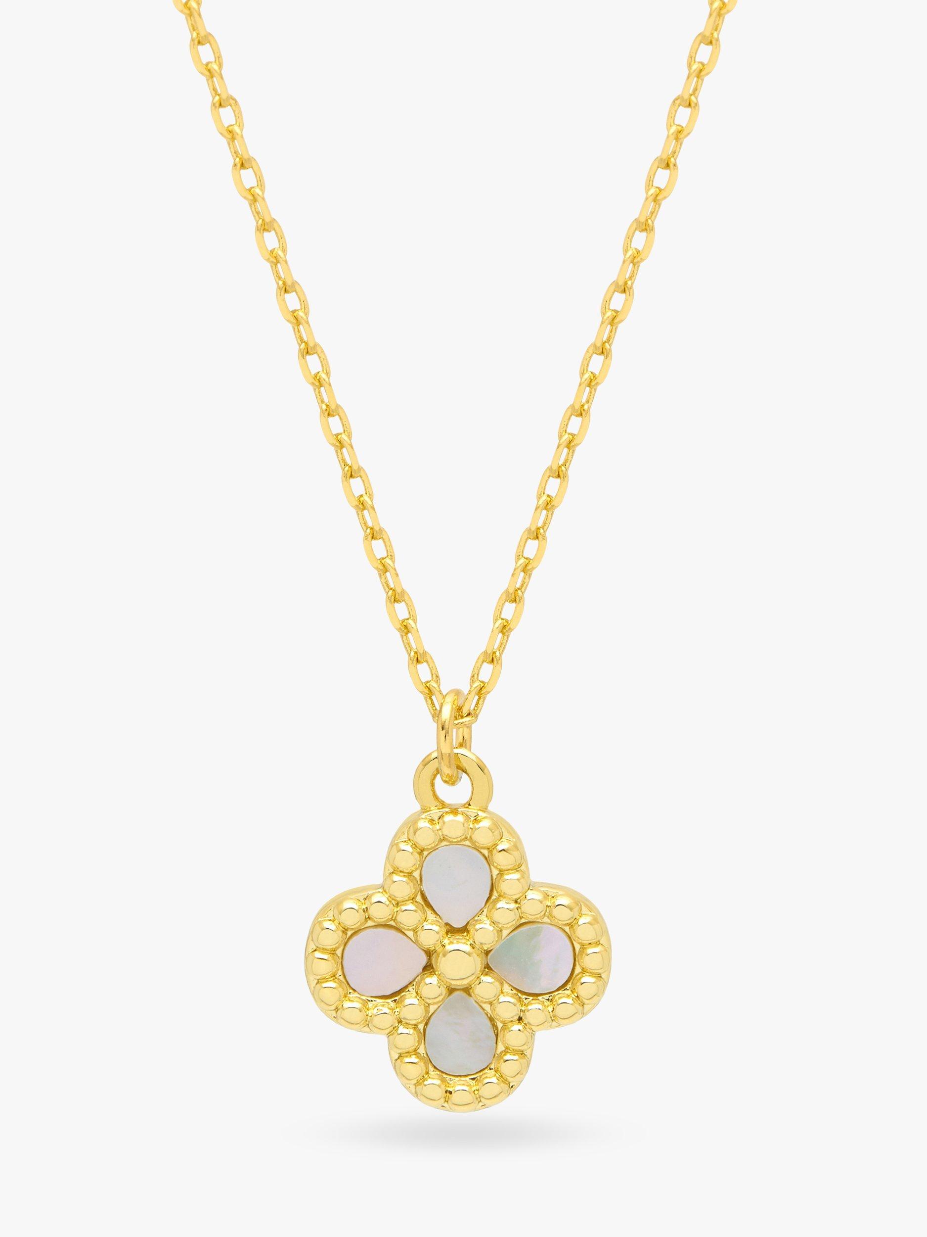 Estella Bartlett 'All Kinds of Wonderful' Dotted Pearl Flower Pendant Necklace, Gold
