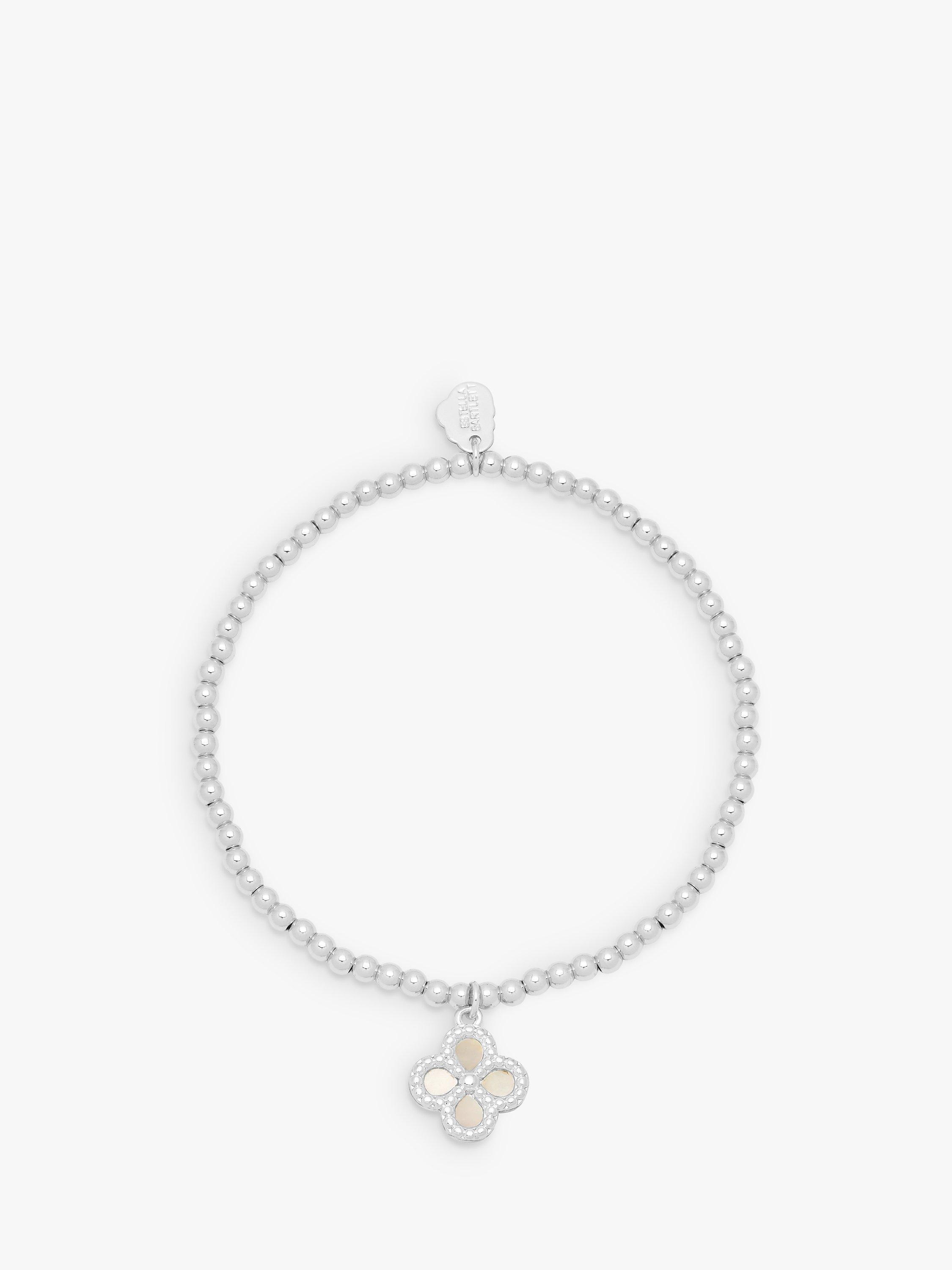 Estella Bartlett 'All Kinds of Wonderful' Sienna Dotted Pearl Beaded Bracelet, Silver