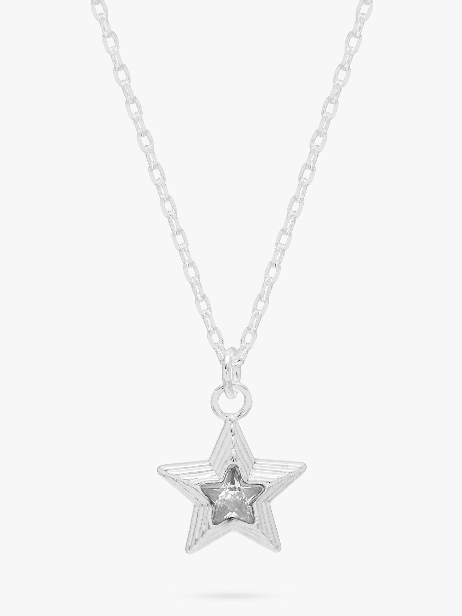 Product image 1 of 4, which shows Estella Bartlett Cubic Zirconia Star Pendant Necklace, Silver