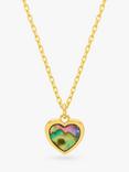 Estella Bartlett Abalone Shell Heart Pendant Necklace, Gold