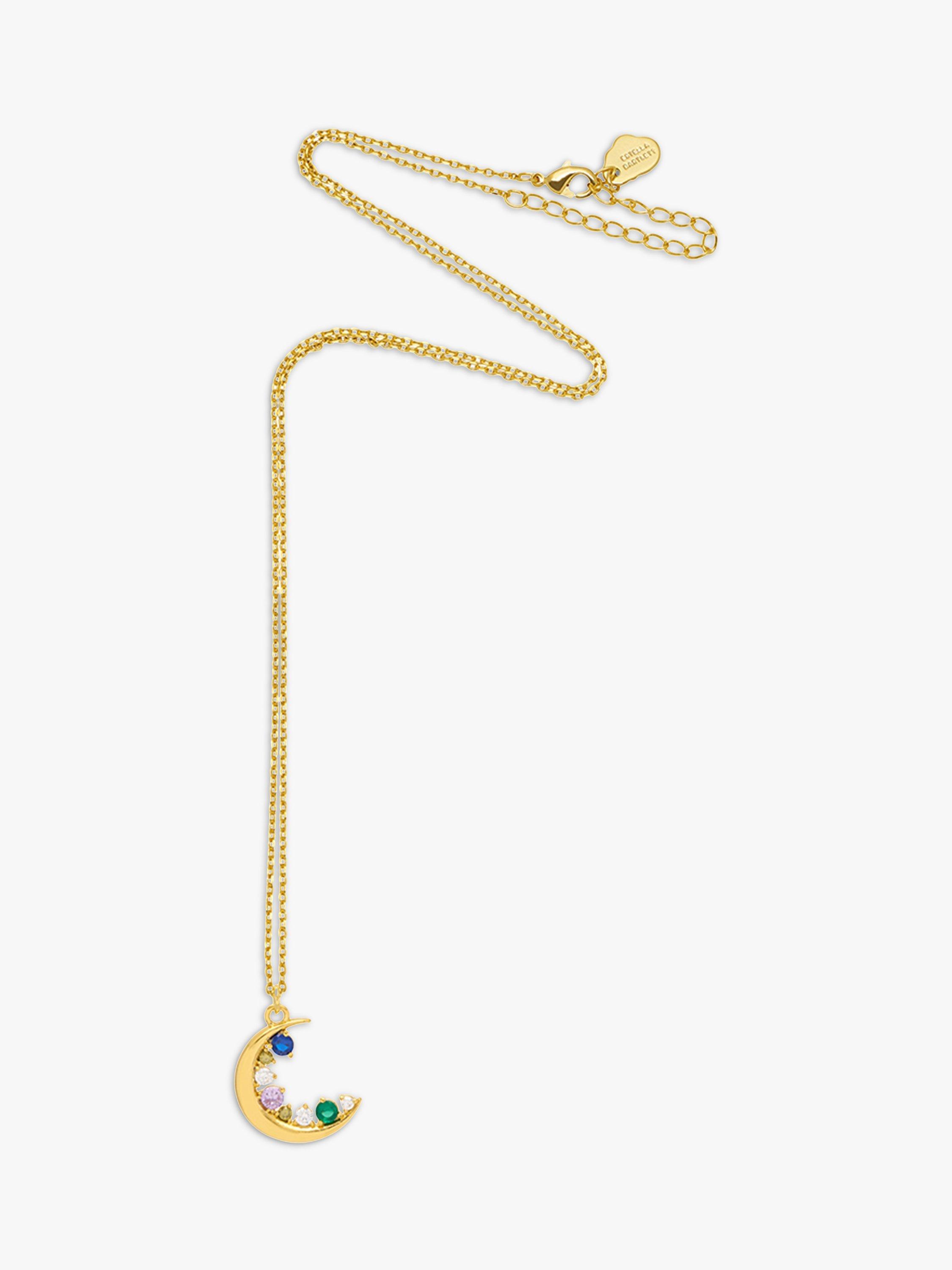 Product image 2 of 4, which shows Estella Bartlett Cubic Zirconia Moon Pendant Necklace, Gold