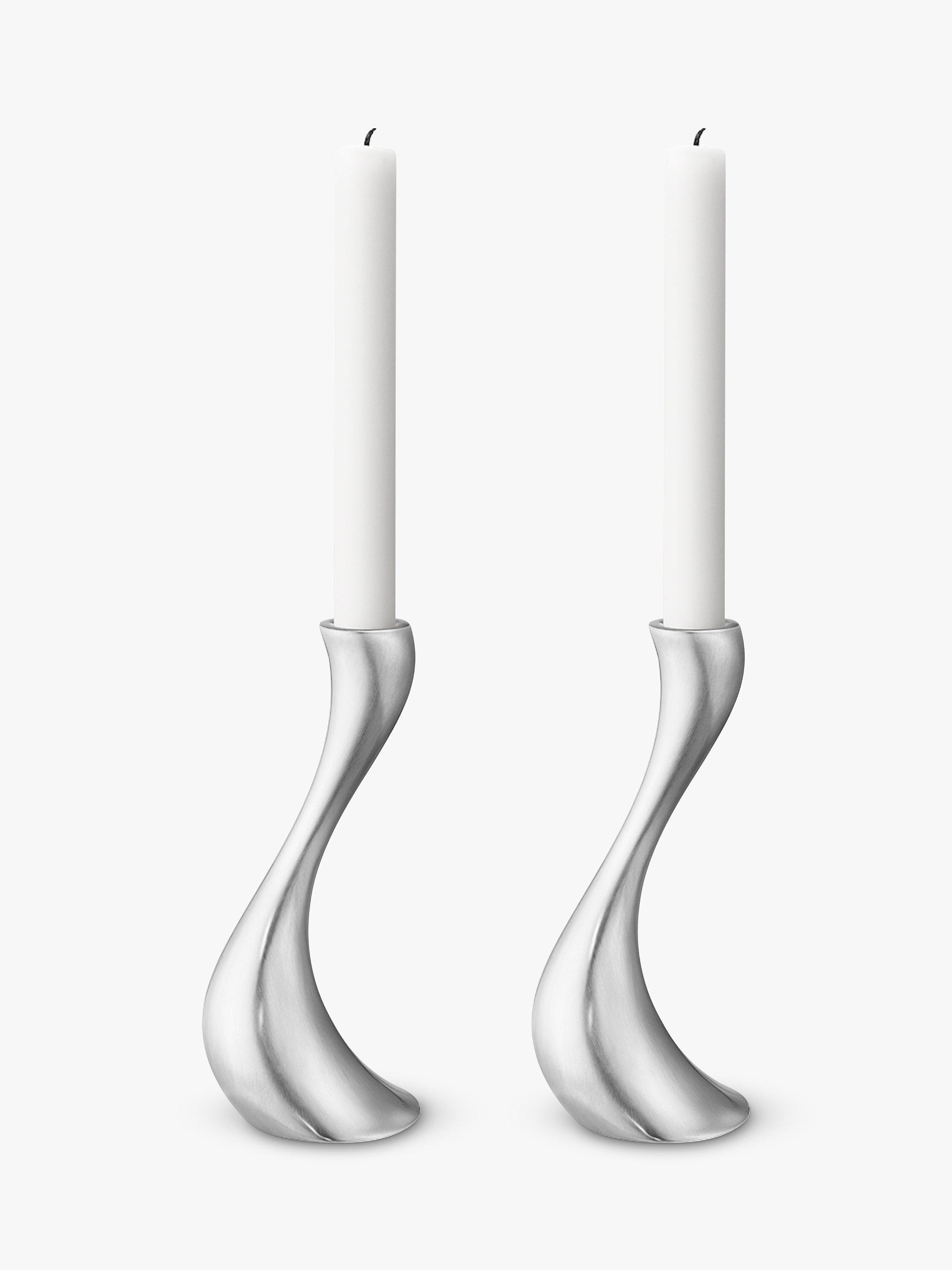 Georg Jensen Cobra Stainless Steel Candlestick, Set of 2