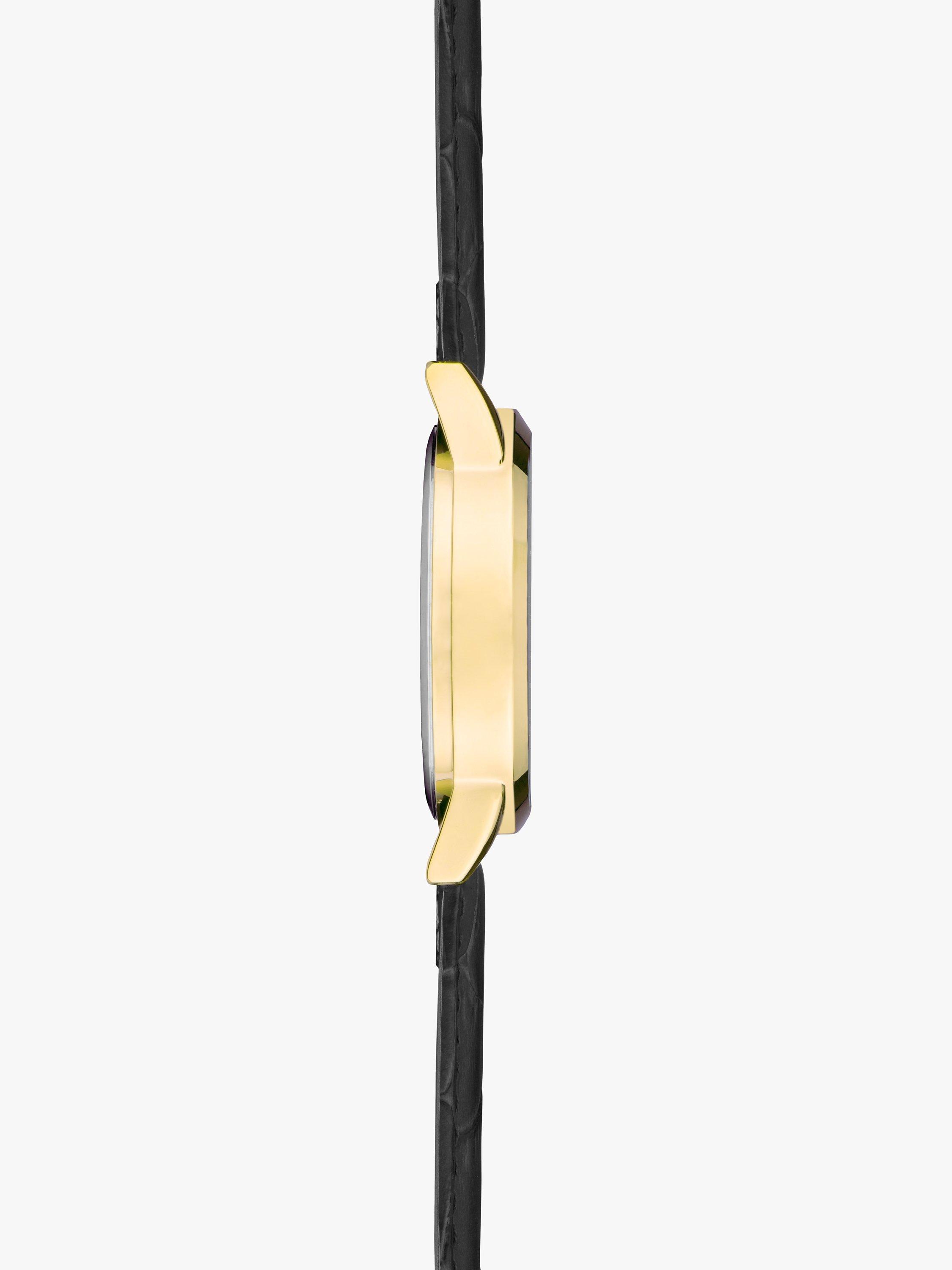 Product image 5 of 6, which shows Sekonda Men's Armstrong Chronograph Moonphase Leather Strap Watch, Black/Gold 30147
