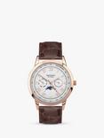 Sekonda Men's Armstrong Chronograph Moonphase Leather Strap Watch, Brown/Rose Gold 30148