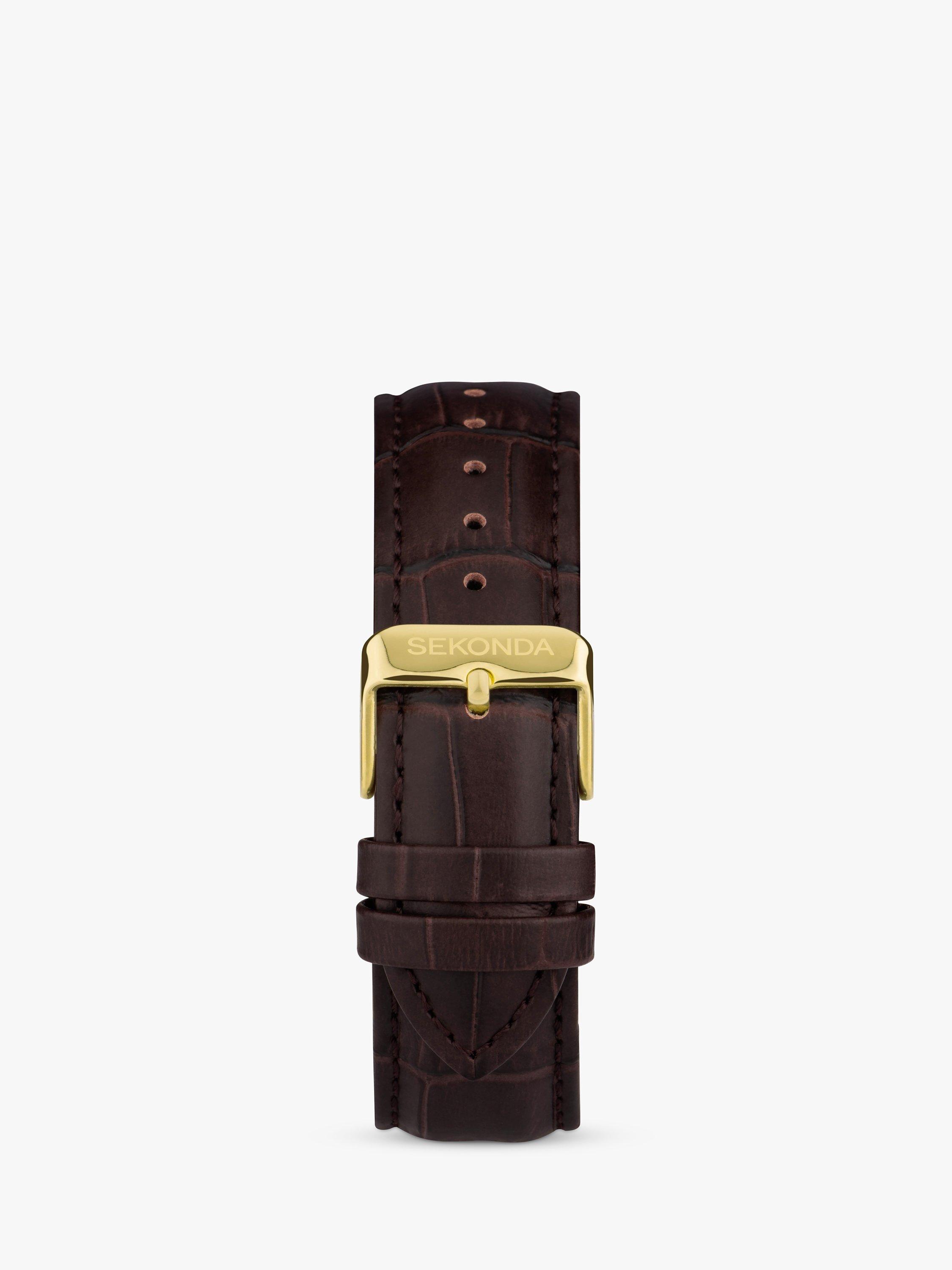 Sekonda 30151 Men s Jackson Day Date Leather Strap Watch Brown Green