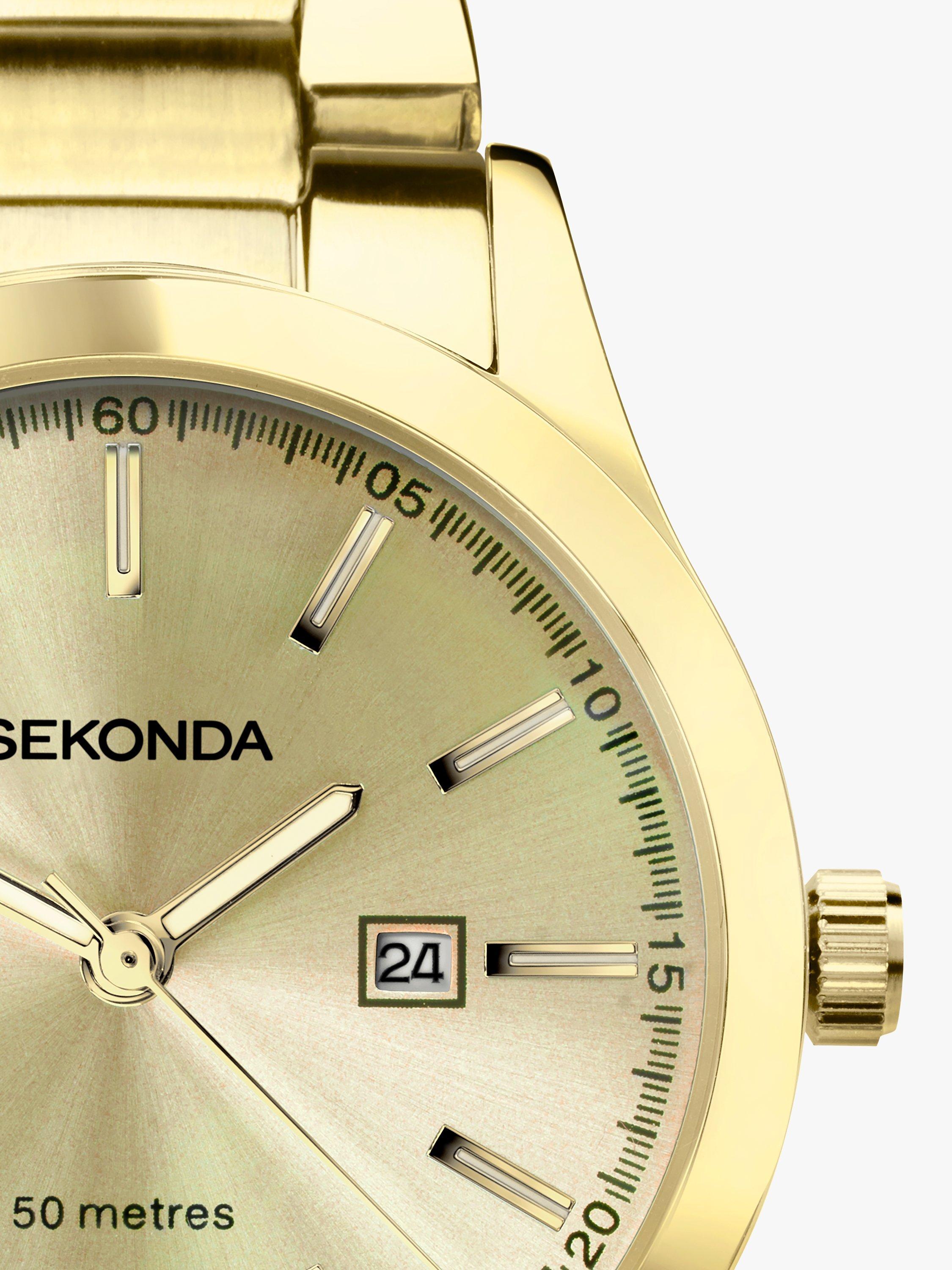 Product image 2 of 6, which shows Sekonda 40428 Women's Taylor Date Bracelet Strap Watch, Gold/Champagne
