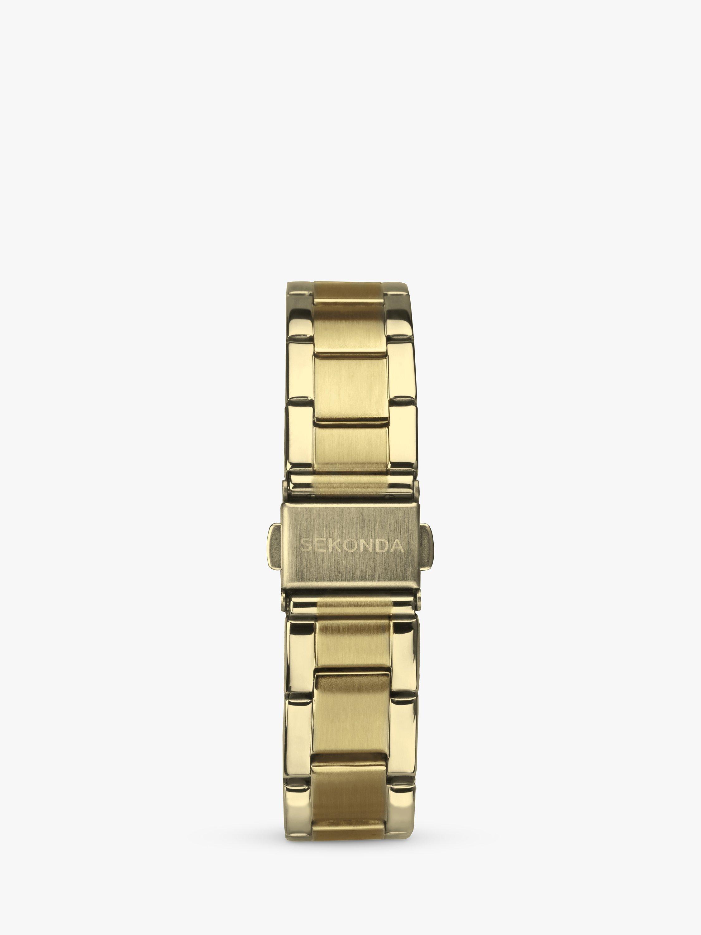 Product image 3 of 6, which shows Sekonda 40428 Women's Taylor Date Bracelet Strap Watch, Gold/Champagne