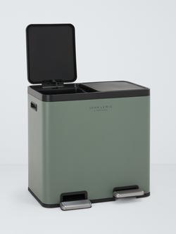 John Lewis 2 Section Recycling Bin, with Handles, 40L - view 2, Sage