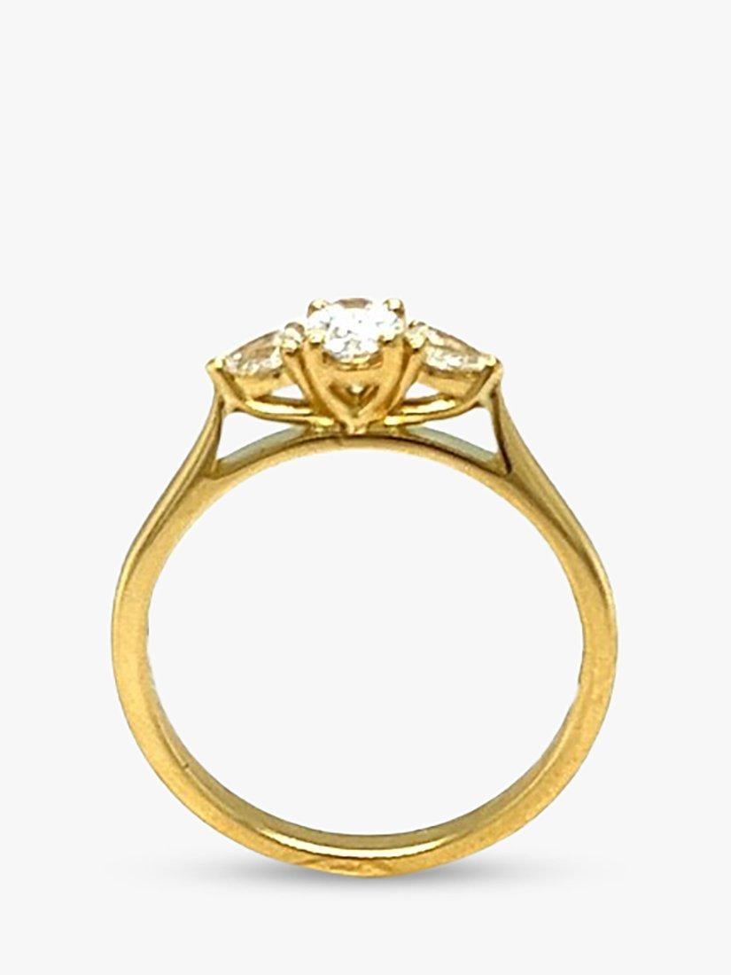 Product image 3 of 5, which shows E.W Adams 18ct Yellow Gold 3 Stone Diamond Ring, N
