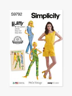 Simplicity Vintage Misses' Jumpsuit Sewing Pattern, S9792, H5