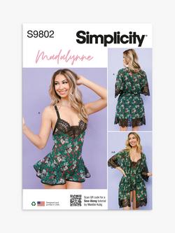 Simplicity Misses' Robe and Teddy Sewing Pattern, S9802, Multi