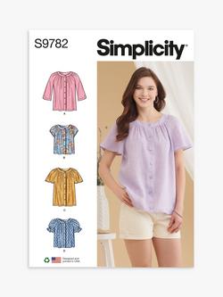 Simplicity Misses' Button Front Tops, Sewing Pattern, S9782, Y5