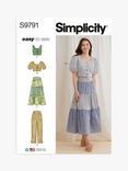 Simplicity Misses' Crop Tops, Skirt and Pants Sewing Pattern, S9791, P5