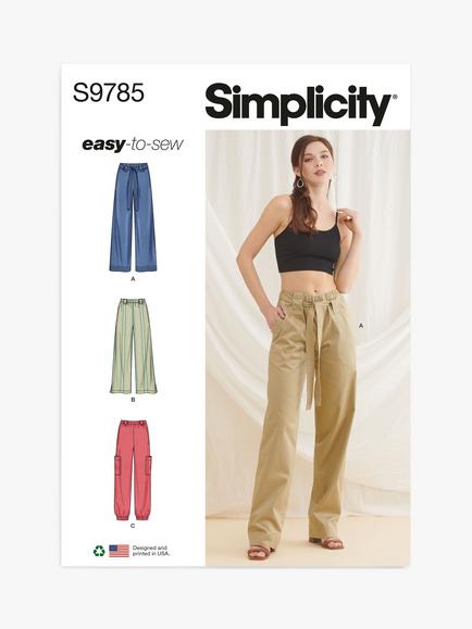 Simplicity Misses' Pull-On Pants Sewing Pattern, S9785, Multi