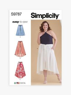 Simplicity Women's Skirt with Hemline Variations Sewing Pattern, S9787, W2