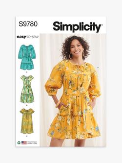 Simplicity Misses' Ruffle Dress Sewing Pattern, S9780, H5
