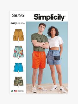 Simplicity Unisex Shorts Sewing Pattern, S9795, Multi