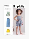 Simplicity Children's Top, Pants and Shorts Sewing Pattern, S9800