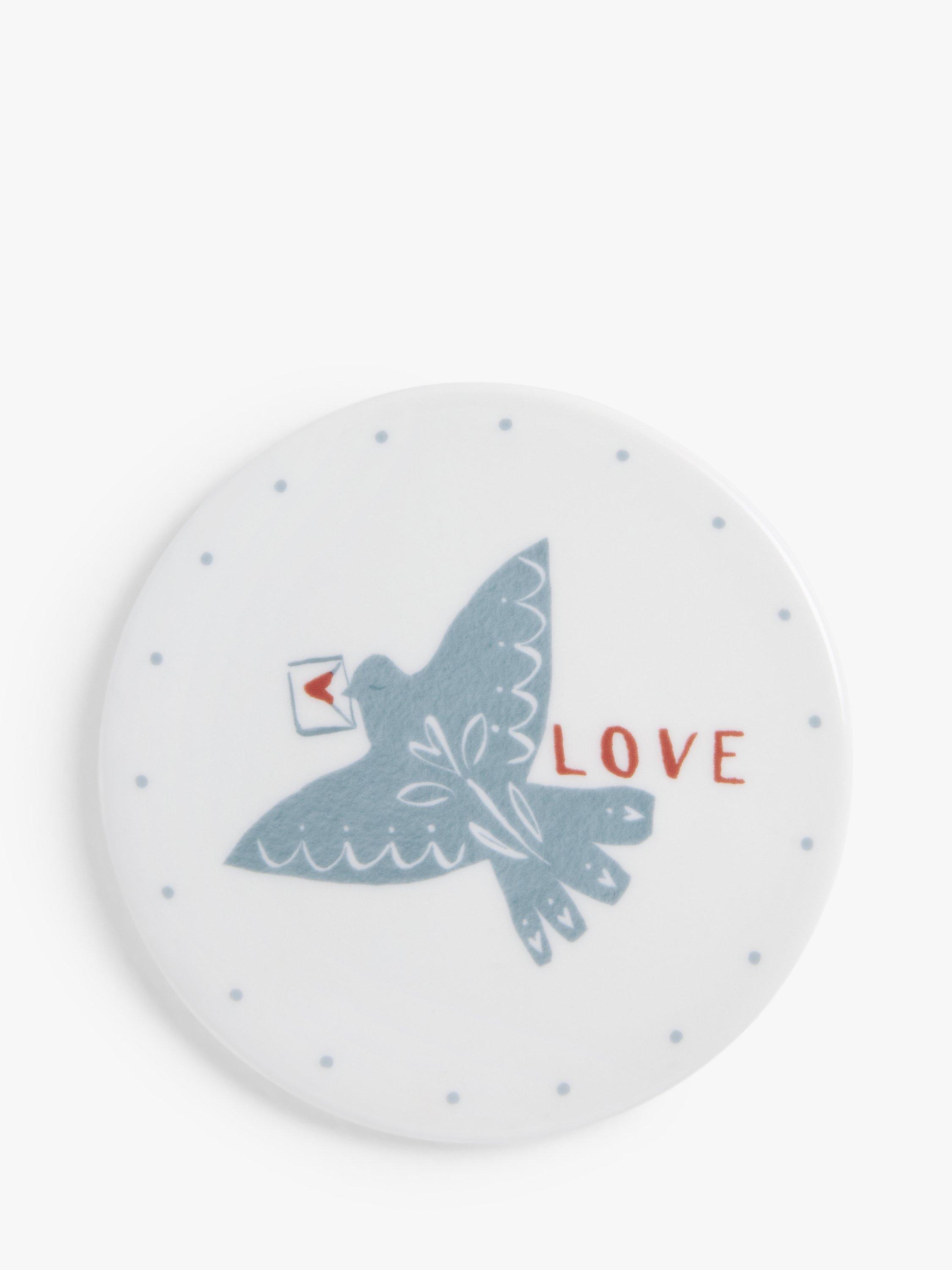 John Lewis Heart Fine China Coaster, Multi