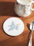 John Lewis Heart Fine China Coaster, Multi