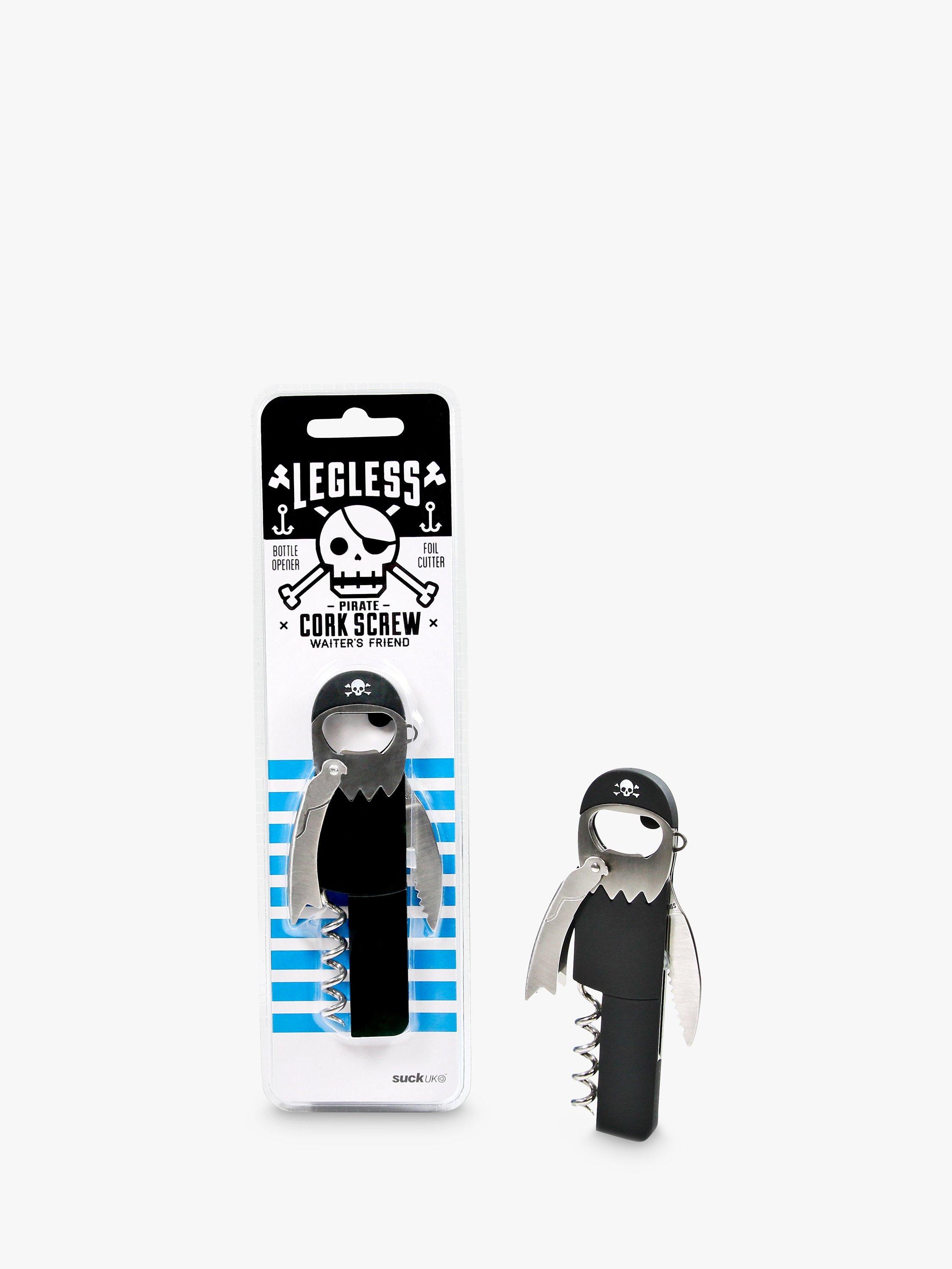 Iron & Glory Legless Pirate Stainless Steel Corkscrew, Matte Black