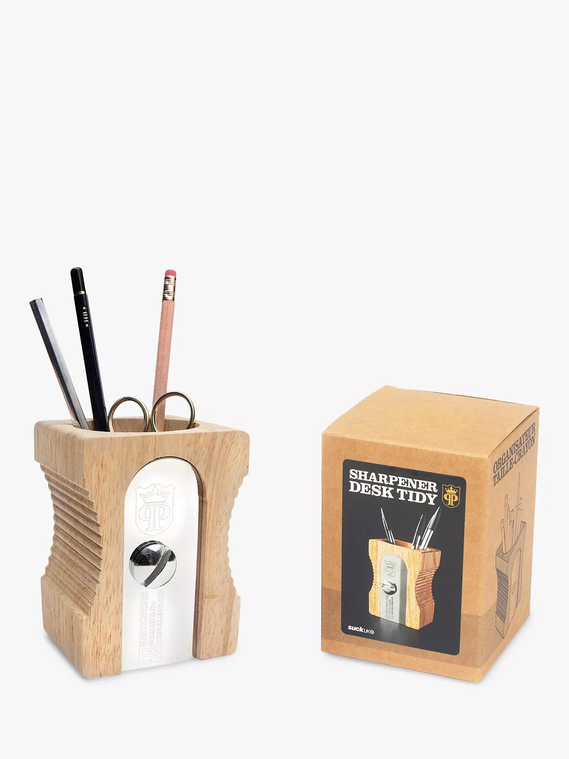 Luckies Pencil Sharpener Pen Pot, Multi