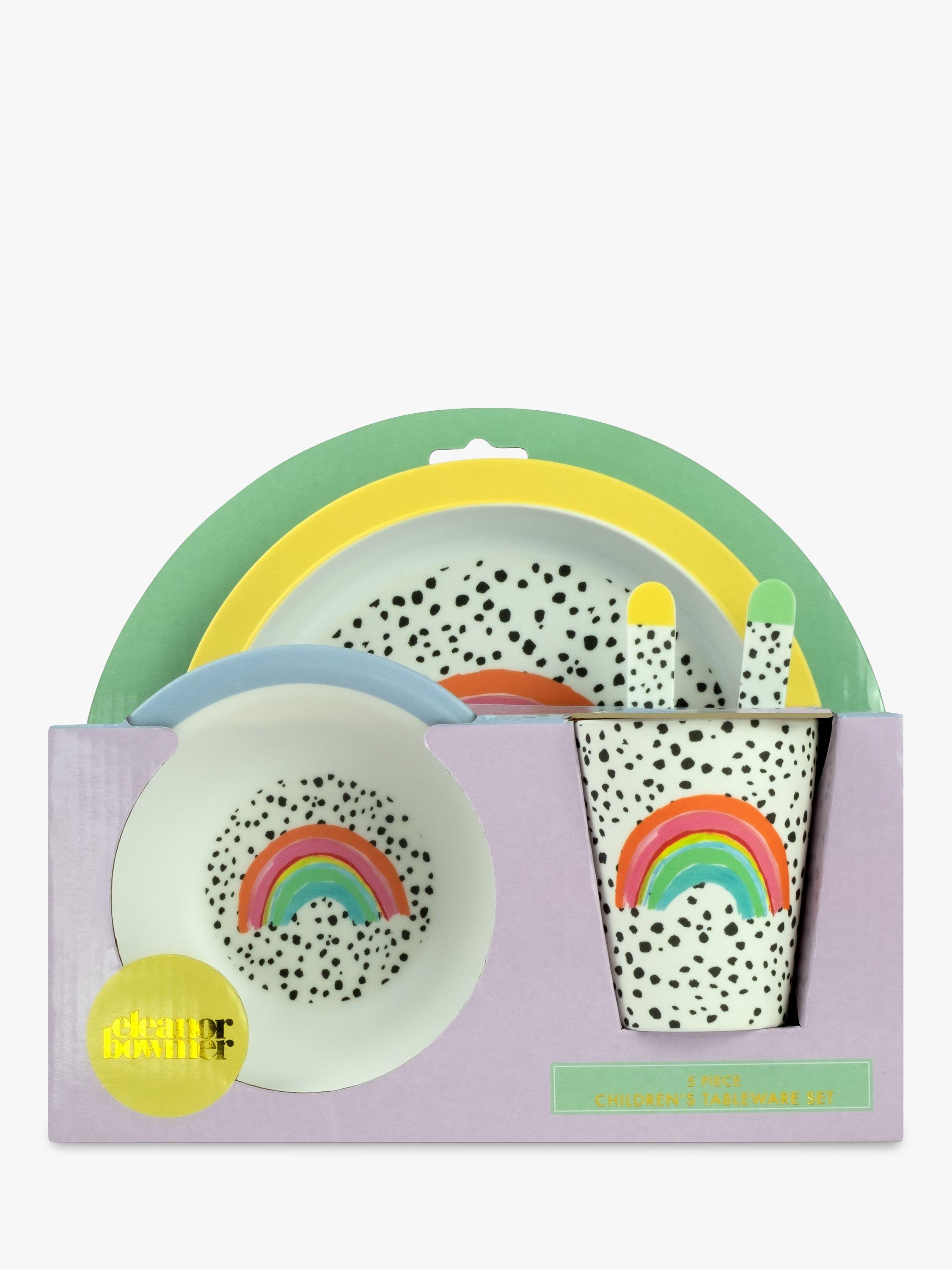 Eleanor Bowmer Rainbow & Dalmatian Dot Kids' Melamine Tableware Set, 5 Piece