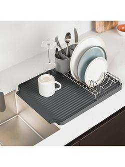 ReBorn Recycled Plastic Dish Draining Rack, Large - view 2, Grey