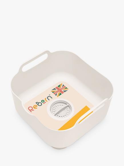 ReBorn Recycled Plastic Washing Up Bowl, 9L, Stone