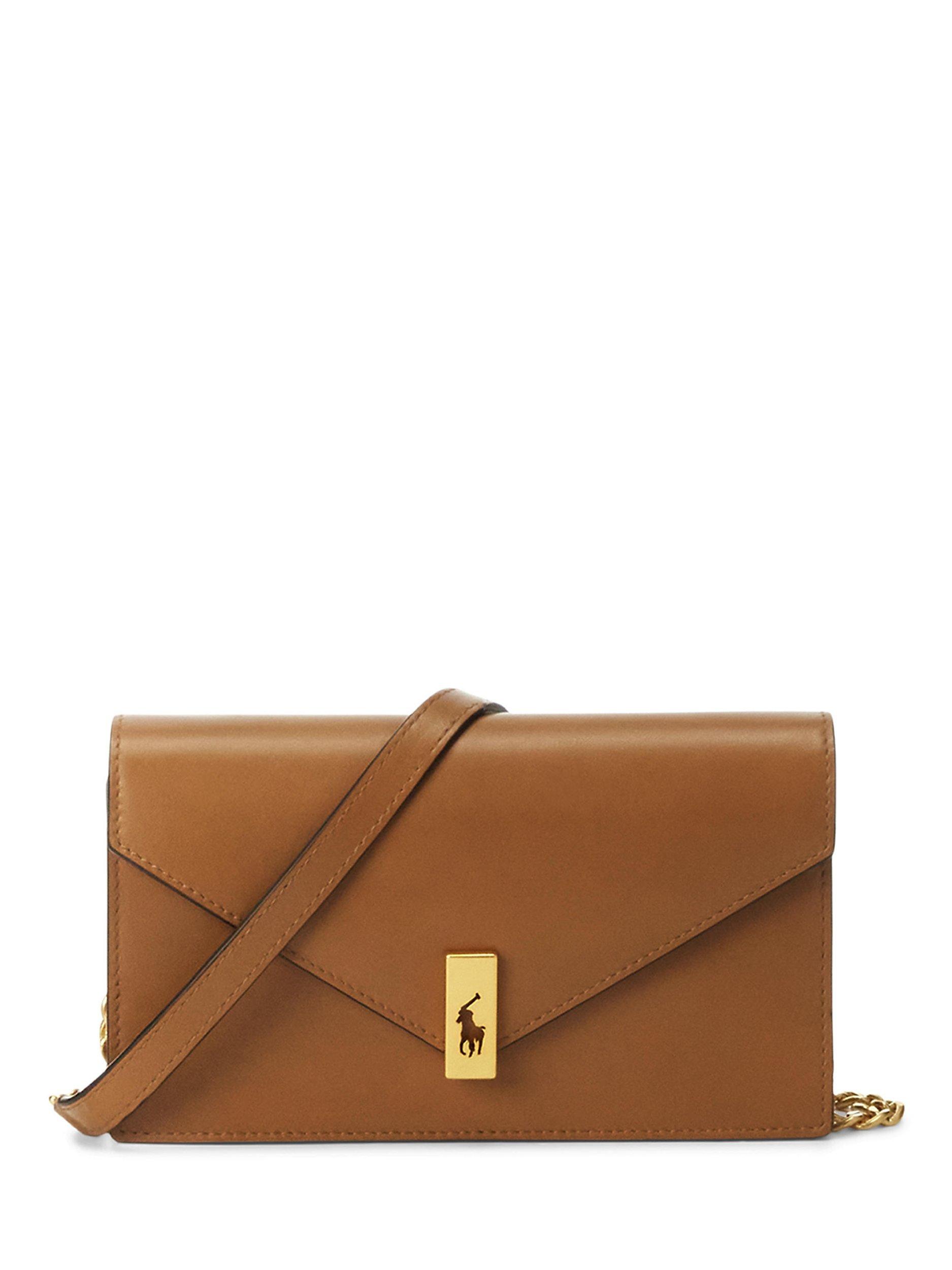 Polo Ralph Lauren ID Leather Cross Body Bag, Tan