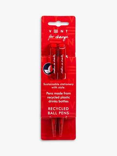 VENT for Change Recycled Ballpoint Pens, Pack of 2, Red
