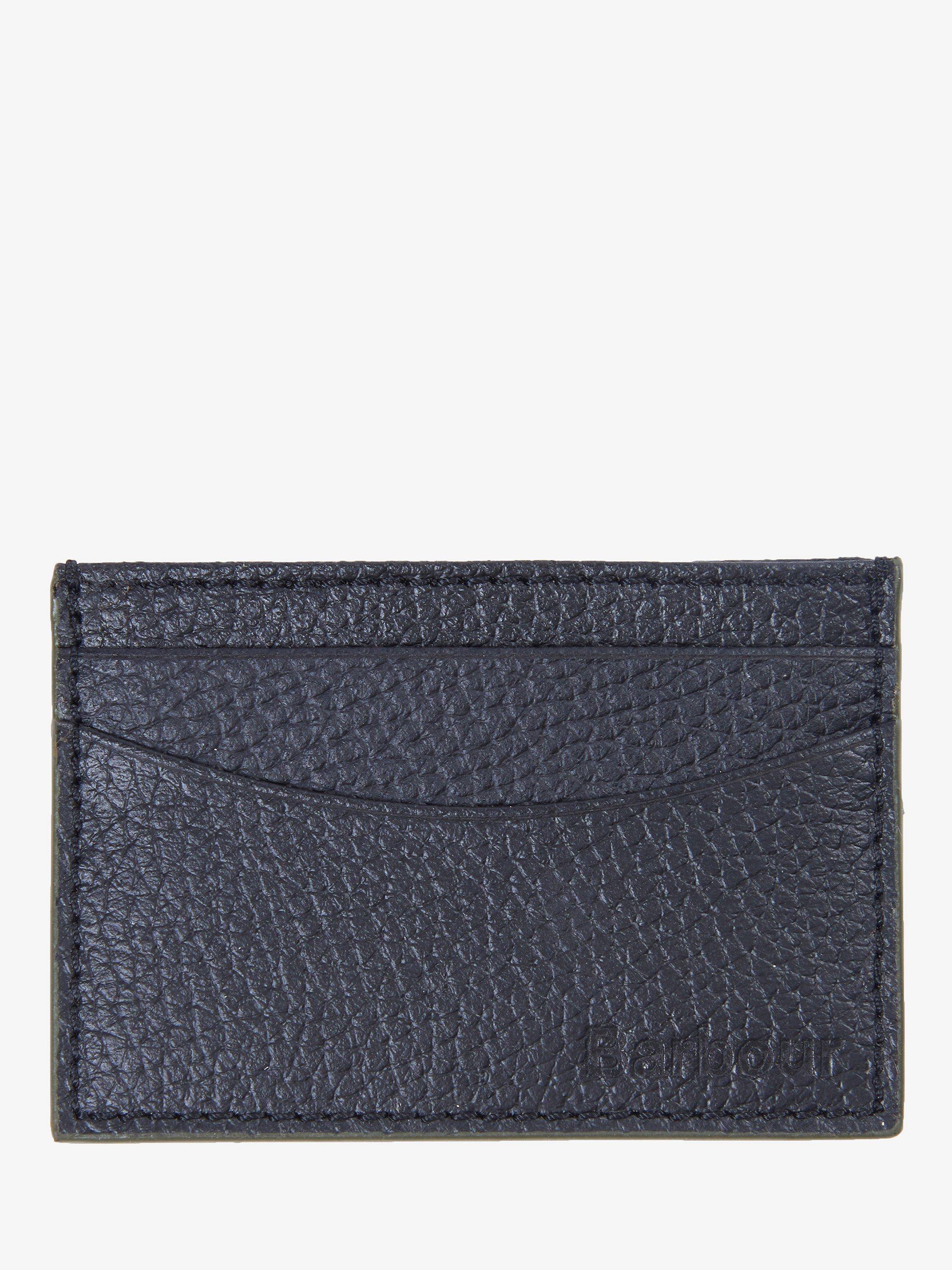 Barbour Grained Leather Card Holder Black