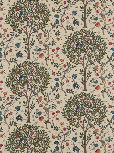 Morris & Co. Kelmscott Manor Furnishing Fabric, Woad/Wine