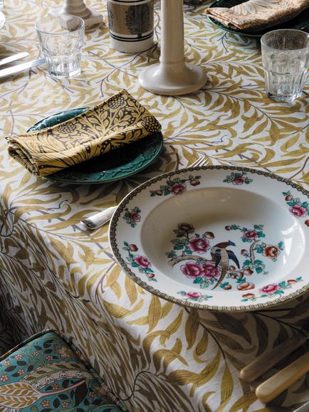 Morris & Co. Willow Bough Furnishing Fabric, Summer Yellow - view 2, Summer Yellow