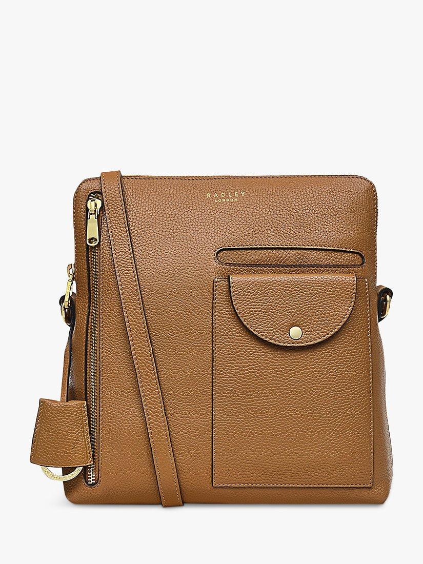 Radley Ridge Park Medium Zip Top Cross Body Bag, Caramel